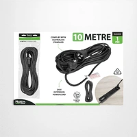 10m Black Extension Power Cord