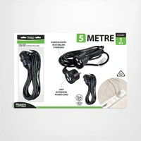 Extension Cord - 5m - Piggy Back - Black