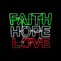 FAITH HOPE LOVE Rope Light Motif 