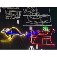 Kangaroo with Sleigh Aussie Swagman Rope Light Motif 