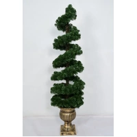5 Foot Warm White Spiral Topiary Tree 