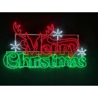 Merry Christmas with Antlers Rope Light Motif 