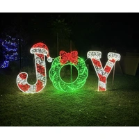 Giant Colourful JOY Rope Light Motif
