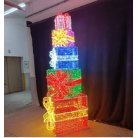 Colourful Giant Present Stack Rope Light Motif 
