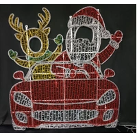 Santa Reindeer in Car Selfie Rope Light Motif - PREORDER FOR 2026