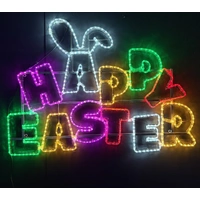 Happy Easter with Ears Rope Light Motif