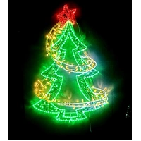 White Chasing Christmas Tree Rope Light Motif 