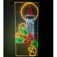 Single Candle with Poinsettia Rope Light Motif