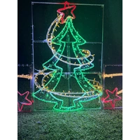 Large 4.6m Tree with Swirling Effect Rope Light Motif