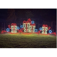 5.4m Warm White/Red Giftboxes Rope Light Motif 