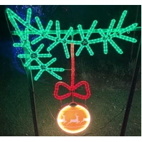 Large Garland 4.2m with 5 Baubles Rope Light Motif