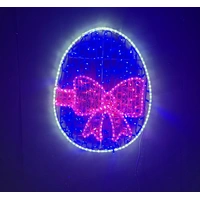 Easter Egg with Pink Ribbon Rope Light Motif 