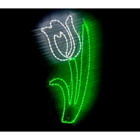 White Tulip Rope Light Motif