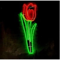 Red Tulip Rope Light Motif