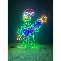 Grinch Stealing Christmas Tree Rope Light Motif