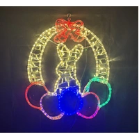 Easter Rabbit with Eggs Ribbon Rope Light Motif