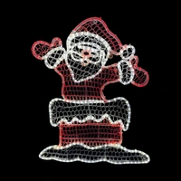 Santa in Chimney Rope Light Motif -  100cm tall