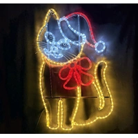 New Christmas Cat Rope Light Motif