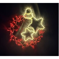 Red Bauble with Stars Rope Light Motif 