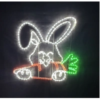 Rabbit with Carrot Rope Light Motif