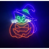Cat in Pumpkin/Hat Halloween Rope Light Motif 