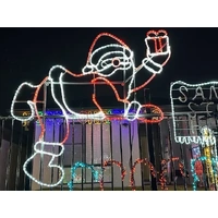 Santa on Fence Rope Light Motif