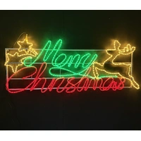 Merry Christmas Reindeer Stars Rope Light Motif 