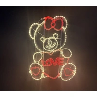 Girl Teddy with Love Rope Light Motif