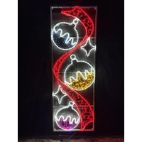 Baubles with Red Ribbon Rope Light Motif 