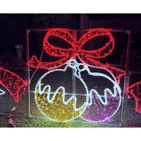 6 Baubles with Swirls Rope Light Motif - 5.05m long