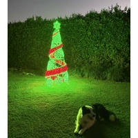 2M Green Red Snowflake Cone Tree Rope Light Motif