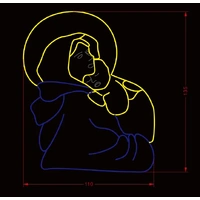 Mary and Baby Jesus Christmas Rope Light Motif 