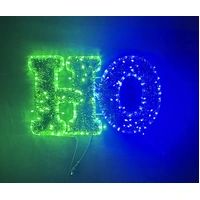 HO Blue & Green Tinsel Rope Light Motif