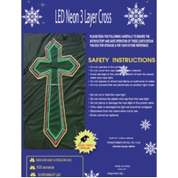 Neon 3 Layered Cross Rope Light Motif