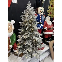 5 Foot Lit Mixed Leaf Snow Christmas Tree