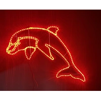 Red Dolphin Rope Light Motif 