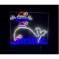 Christmas Whale with Hat Rope Light Motif