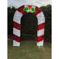 Red and White 3D Arch Rope Light Motif