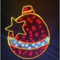 Neon Red Bauble with Star Rope Light Motif