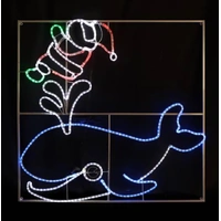 Santa with Whale Rope Light Motif