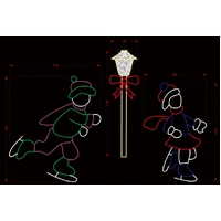 Skaters with Lamp Rope Light Motif