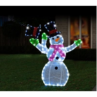 Tinsel Mesh Snowman Waving Motif 