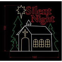 Silent Night Church Scene Rope Light Motif 