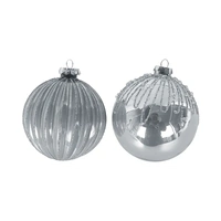 10cm Silver Glass Bauble (A)