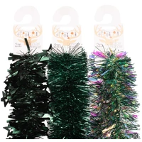 2m Forest Green Tinsel with Multi Fleck
