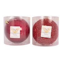 20cm Red Tinsel Finish Bauble (P)