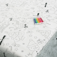 Kids Christmas DIY Tablecover w/Markers 