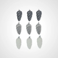 3pk White Glitter Pine Cones 