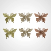 Gold Glitter Butterfly w/Clip 
