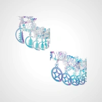 2m Iridescent Foil Garland w/Star 